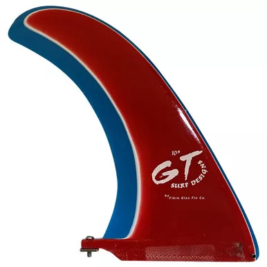 10.0" Guy Takayama 'Classic' Longboard Single Fin – Used Surfboard Fin for Longboards - Red/White/Blue