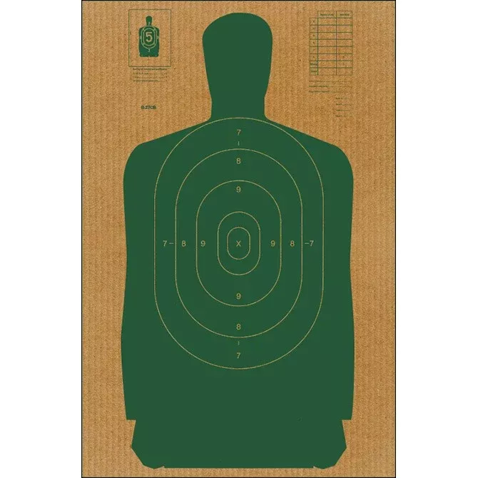 B27 Cardboard Green Silhouette Target