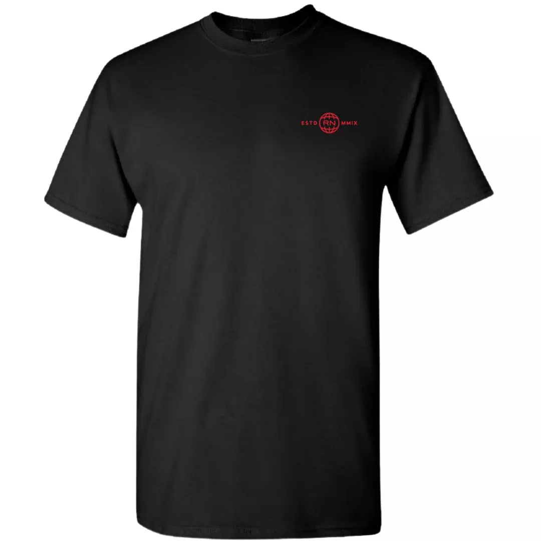 Black/Red Globe Logo Tee Heavy Cotton