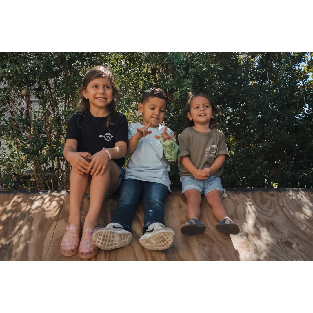 Kids Light Blue Globe Logo Tee