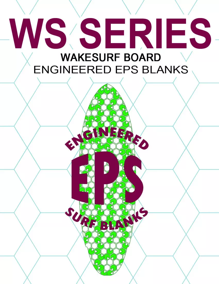 [WS Series] EPS Foam Wakesurf Board Blanks : Surf Style Wakesurf Board Shapes